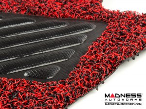 Jeep Renegade All Weather Floor Mats and Cargo Mat (set of 5) - Custom Rubber Woven Carpet - Red and Black 